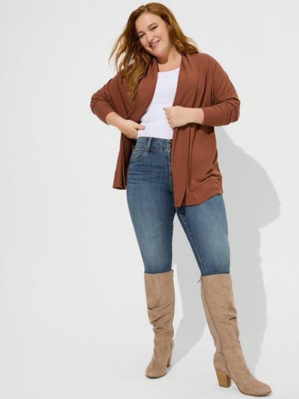 torrid Open-Front Super Soft Rib Cardigan - Picture 7 of 9